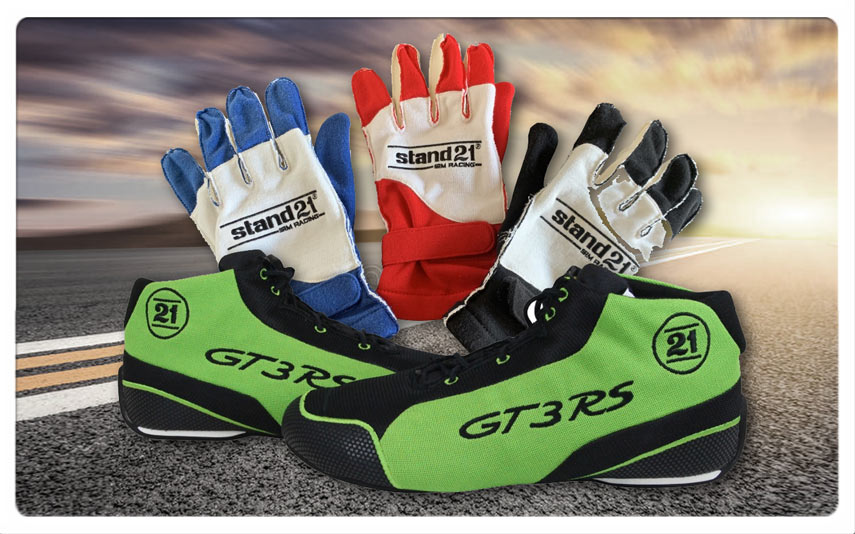 sim racing gloves and shoes
